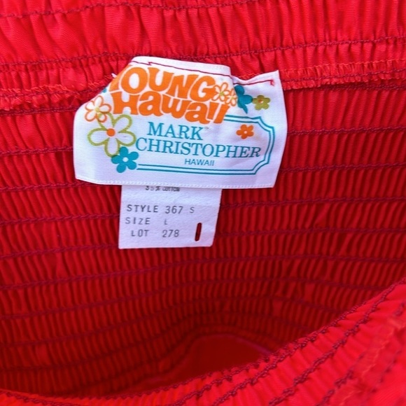 Vintage Young Hawaii Mark Christopher Dress Tiki Rockabilly Hawaiian Sz L - Picture 4 of 7